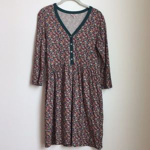 Cath Kidston Floral Long Sleeve Jersey Dress UK 10